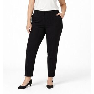 AKRIS Punto Trouser Dress Pants Size 14 Waist 38 Black Crepe Tapered Minimalist